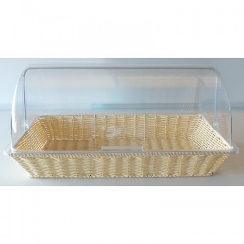 Bread Basket Polyrattan Natural With Profit Roll Top Cover GN1/1 (1+1pc Kit) 