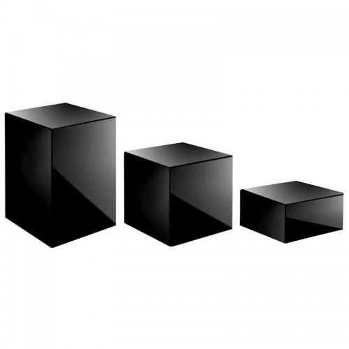high gloss black cube risers 25 cm 3pcs kit