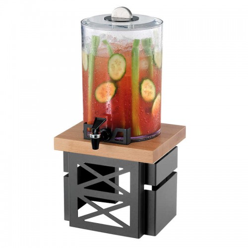 juice dispenser atrax 5 liters black mat with solid beech wood