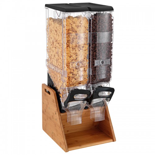 cereal dispenser 2x20 liters extra large with freeflow dispensing system for large facilities