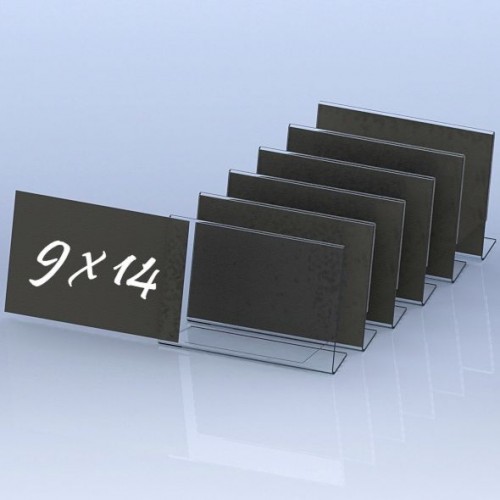 signage kit l 6pcs 9x14cm gradient plexiglass card holder+black card double face