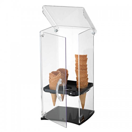 5 row ice cream cones acrylic show case with black base