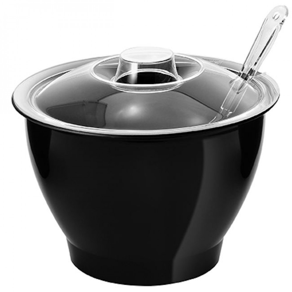 acrylic bowl with lid 6 liters black
