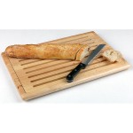 beech wood cutting board 53 x 32,5cm with wooden crump tray