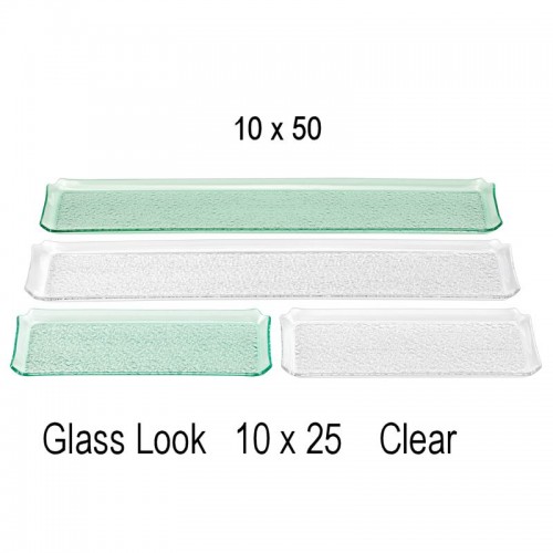 onda 10x50cm glass look peeble presentation tray extra long