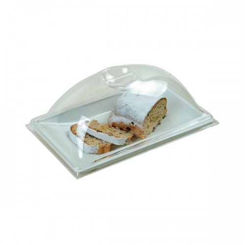 mini plexiglass platter 21 x 32 with dome cover (1+1pc kit)  white